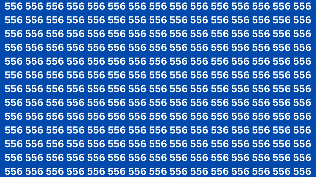 Quick Illusion Challenge: Spot 536 Camouflaged Among 556s in Just 5 Seconds