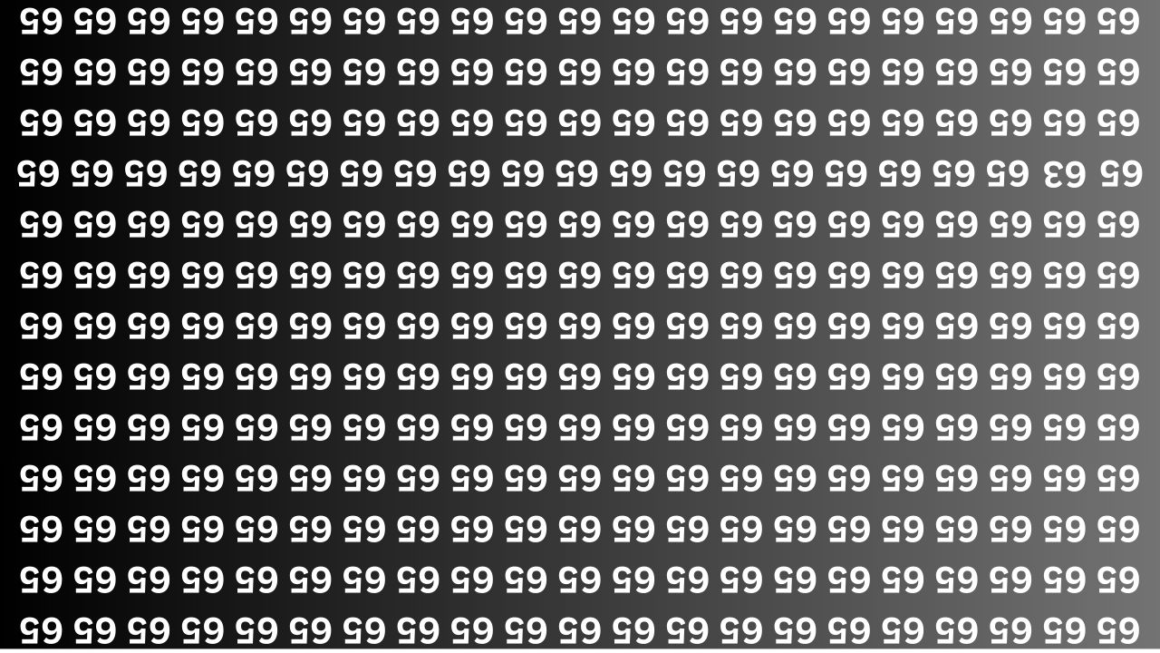 Quick Optical Illusion: Find the Inverted 63 Among Inverted 65s Fast