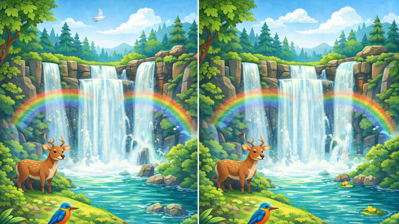 Spot 3 Changes in the Waterfall Scene Using Sharp Observation
