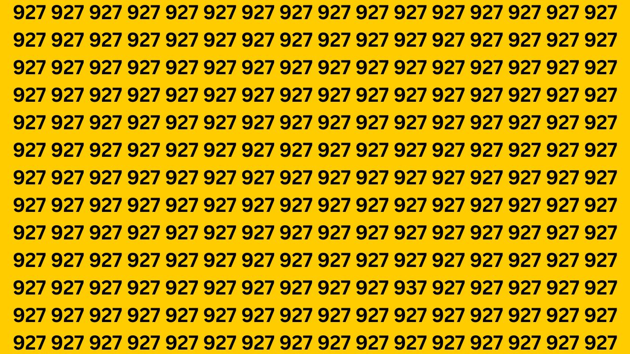 Optical Illusion Challenge: One Number Breaks the Pattern — Spot 937 Among 927s