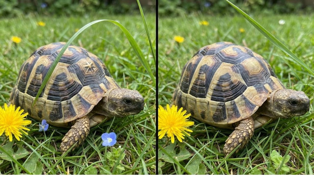 Spot the Difference Challenge: Find 3 Hidden Differences in the Tortoise Image in 9 Seconds