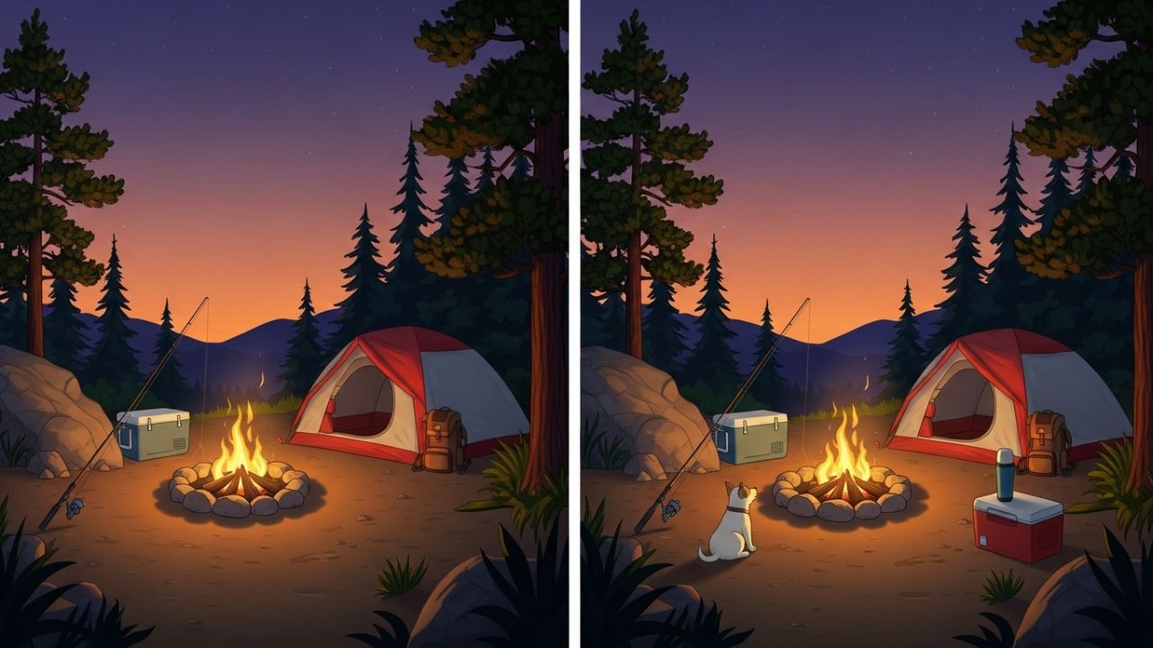 Spot the Difference Game: Find 3 Changes in the Camping Image Within 12 Seconds