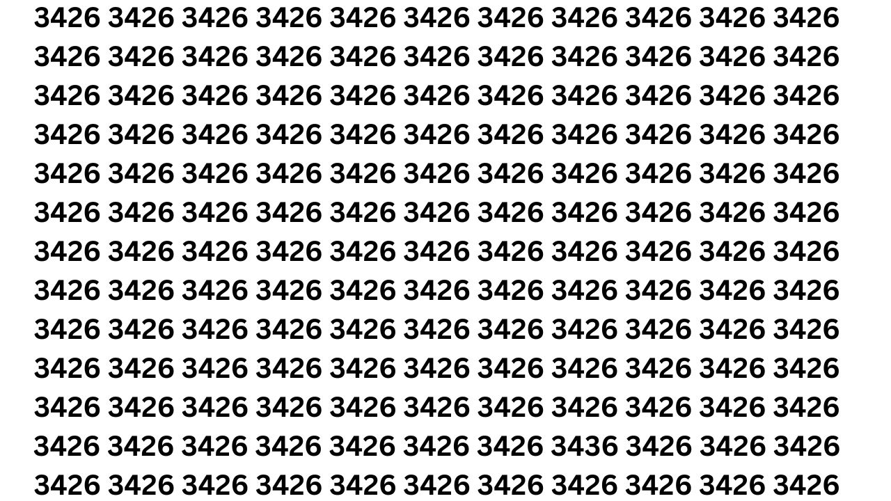 Spot the Number 3436 Hidden Among 3426 in 6 Seconds