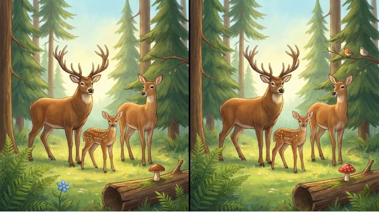 Brain Teaser Challenge: Spot 3 Differences in the Deer Images Within 9 Seconds