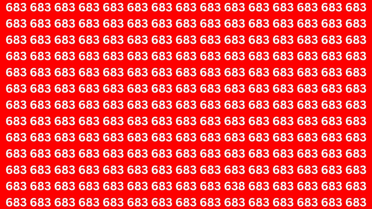 Find the Hidden Number 638 Using Visual Intelligence