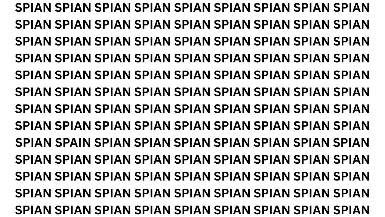 Visual Word Illusion: Find the Word SPAIN Hidden Among SPIAN