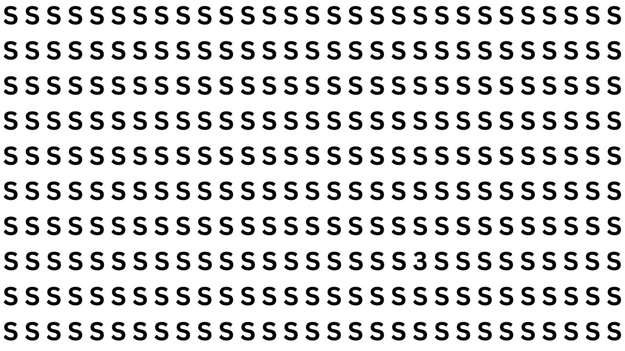 Optical Illusion Challenge: Can You Spot the Number 3 Camouflaged Among S in 5 Seconds?