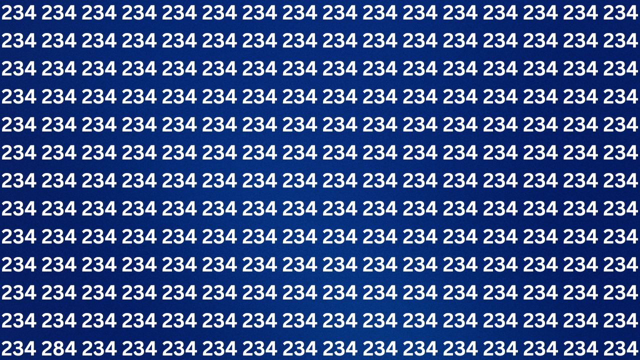 Optical Illusion Challenge Tests Sharp Eyes as You Detect the Number 284 Quickly