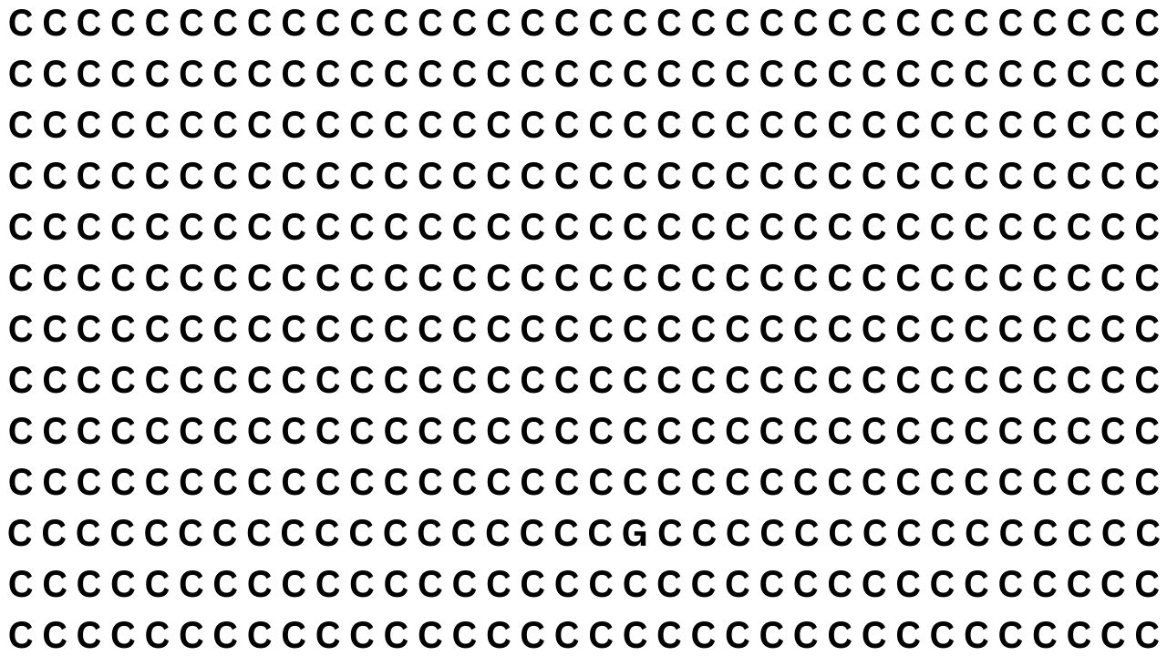 5 Second Optical Illusion: Can You Find the Real Letter G Hiding Among Cs