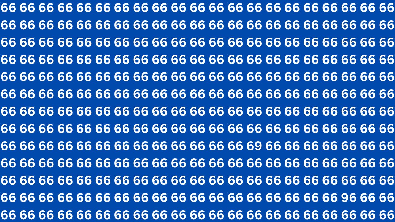 6-Second Visual Test: Spot the Numbers 96 and 69 Among 66s