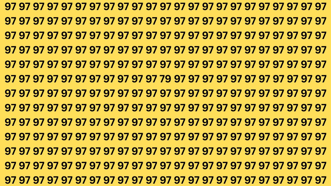 Observation Test: Spot the Number 79 Hidden Among 97s in 6 Seconds