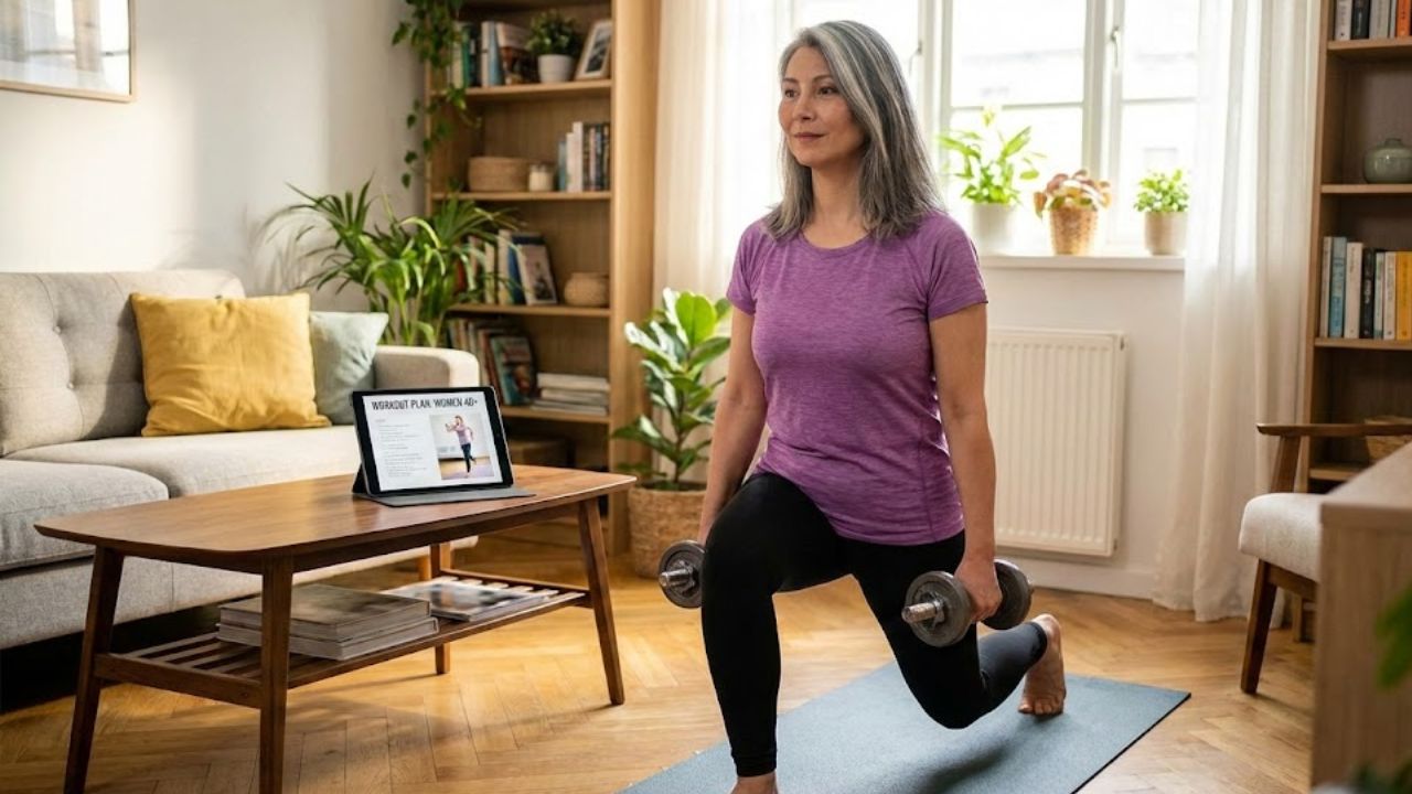 A Full-Body Dumbbell Workout Designed Specifically for Women Over 40 at Home
