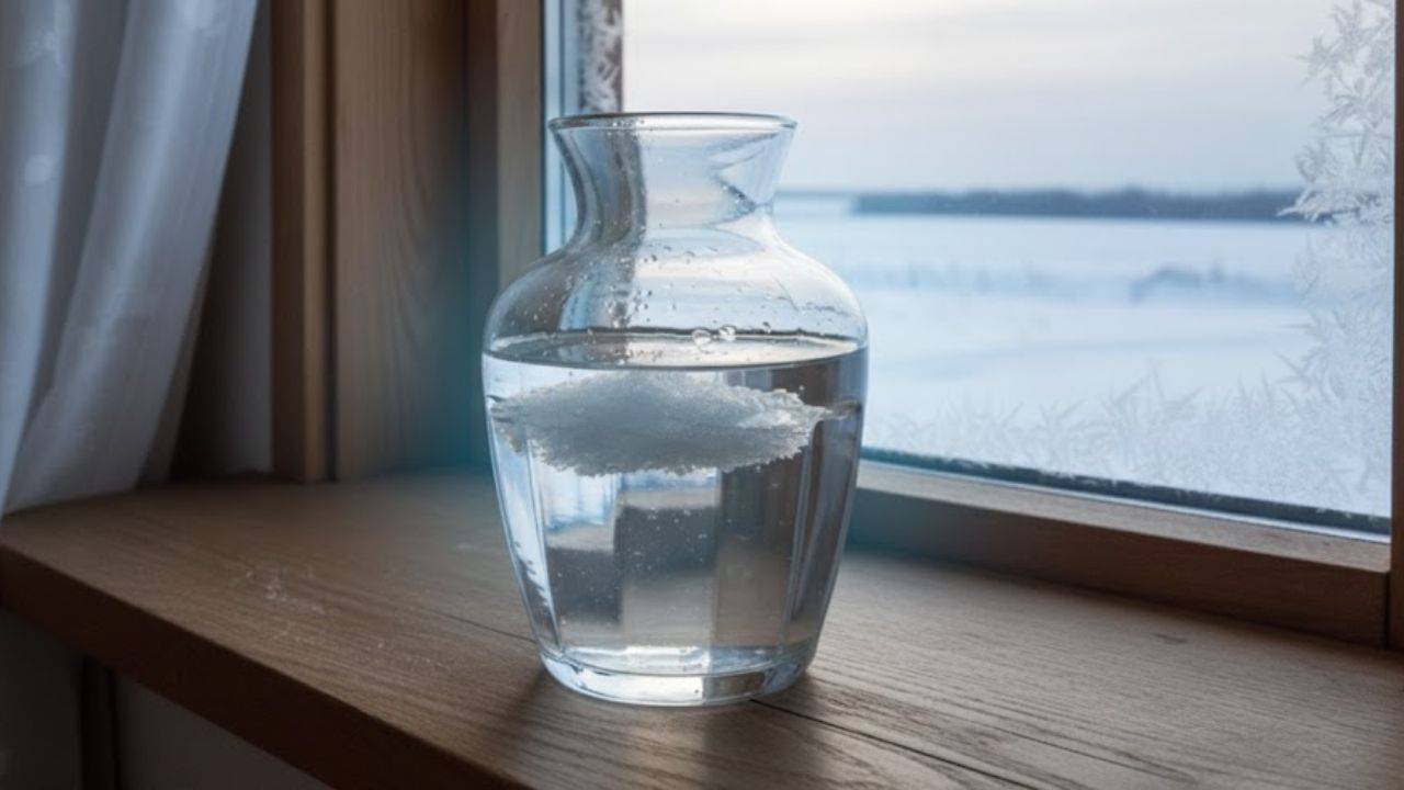 A bowl of salt water by the window in winter: this simple trick works just as well as aluminum foil in summer
