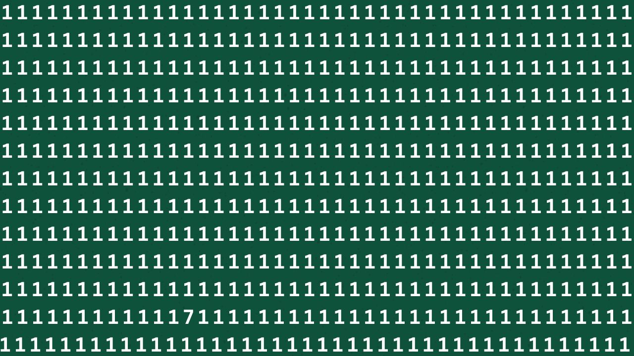 IQ Challenge: Can You Spot the Number 7 Hidden Among 1s Within Just 8 Seconds
