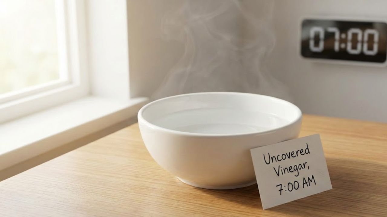 Keeping a bowl of vinegar uncovered overnight can affect indoor smells by morning