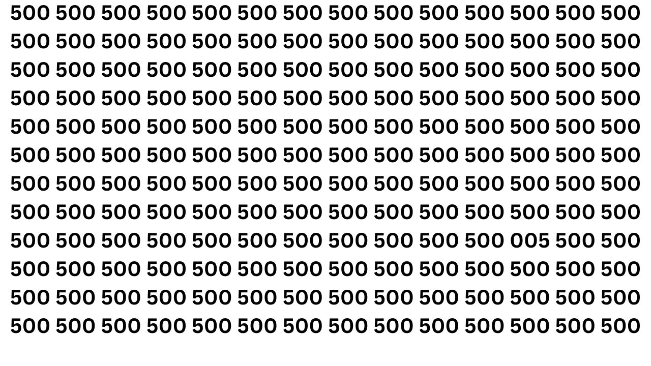 Optical Illusion Challenge: Can You Spot the Inverted 500 Within 7 Seconds