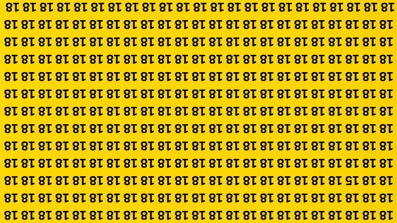 Optical Illusion Challenge: Can You Detect the Inverted 15 Among Inverted 18s in 7 Seconds