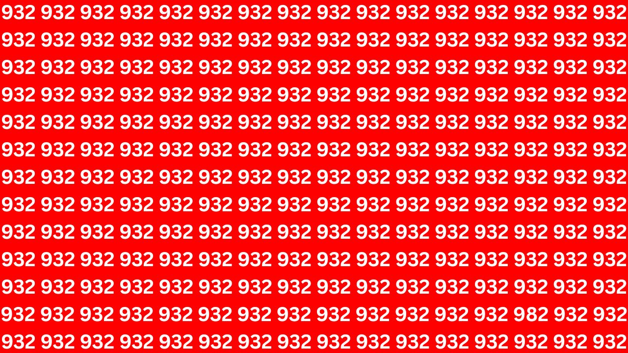 Optical Illusion Eye Test: Spot the Number 982 Within 7 Seconds