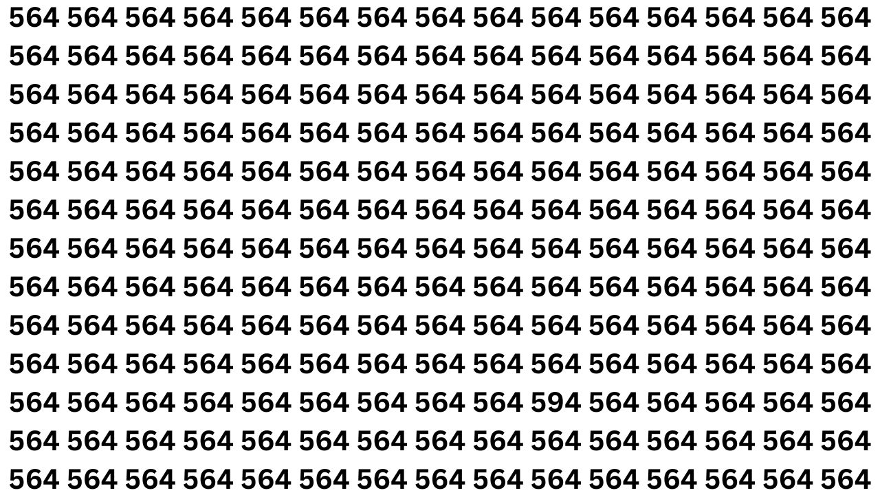 Optical Illusion Challenge: Can You Find 594 Hidden Among 564s?