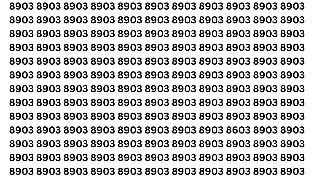 Optical Illusion Test: Can You Locate the Real 8603 Number Before the 9 Second Timer Ends