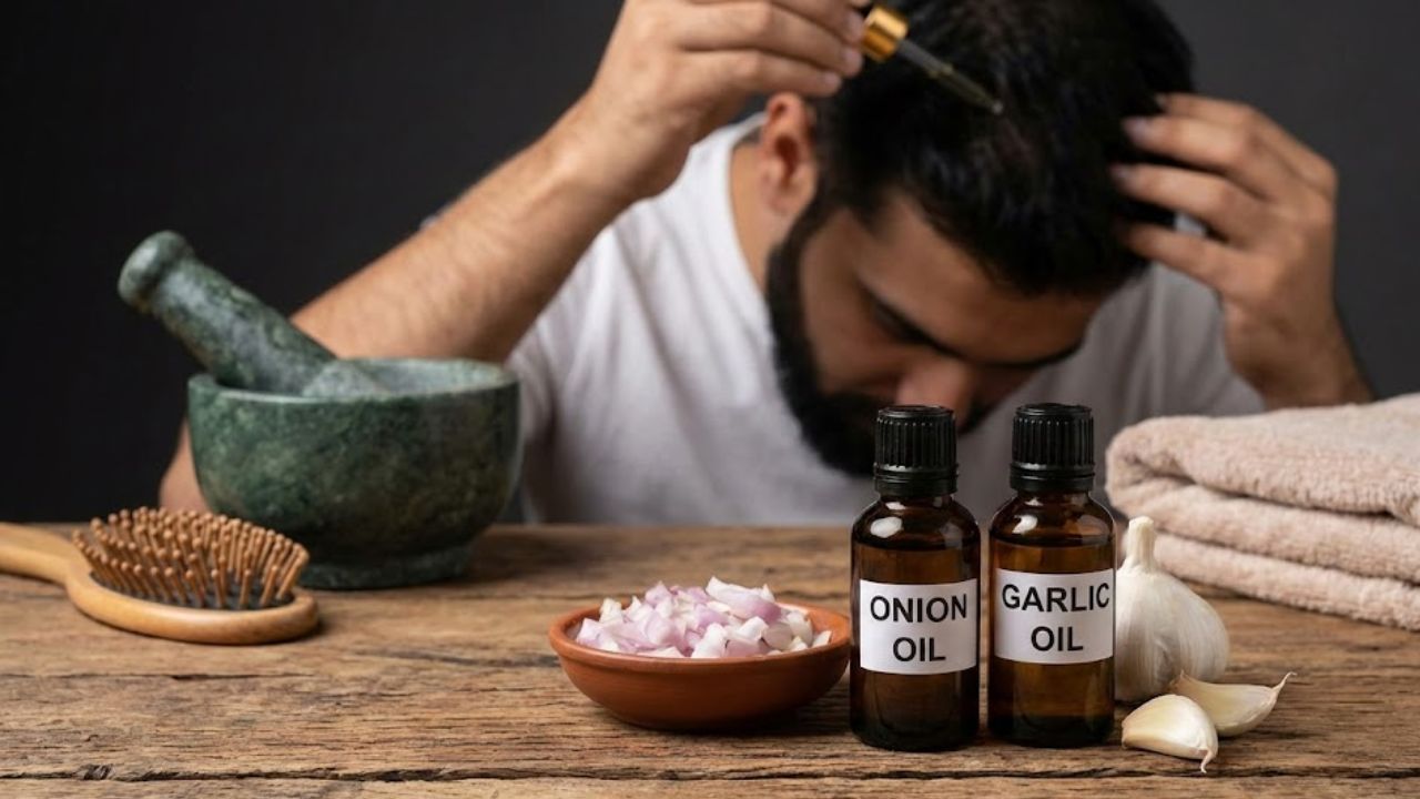 Men’s Secret Hair Hack: Onion and Garlic Oil Combo That Boosts Hair Regrowth