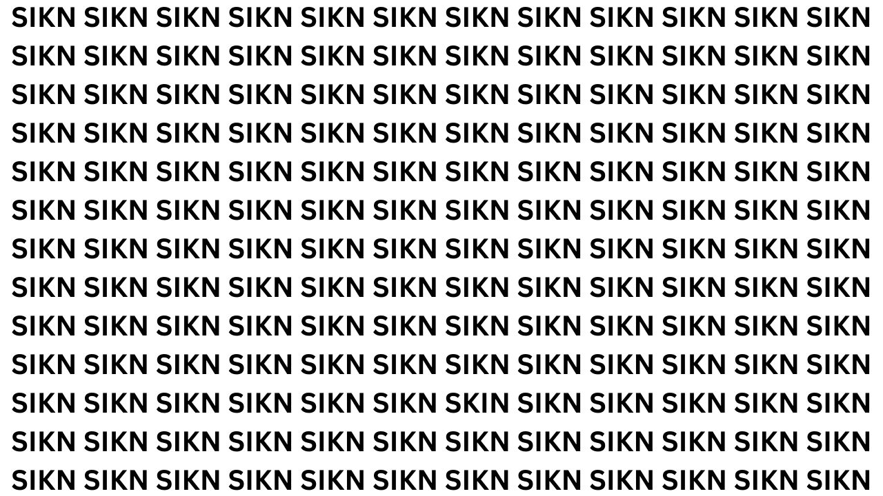 Sharp Eye Challenge: Can You Identify the Word SKIN Hidden Among SIKN in 7 Seconds