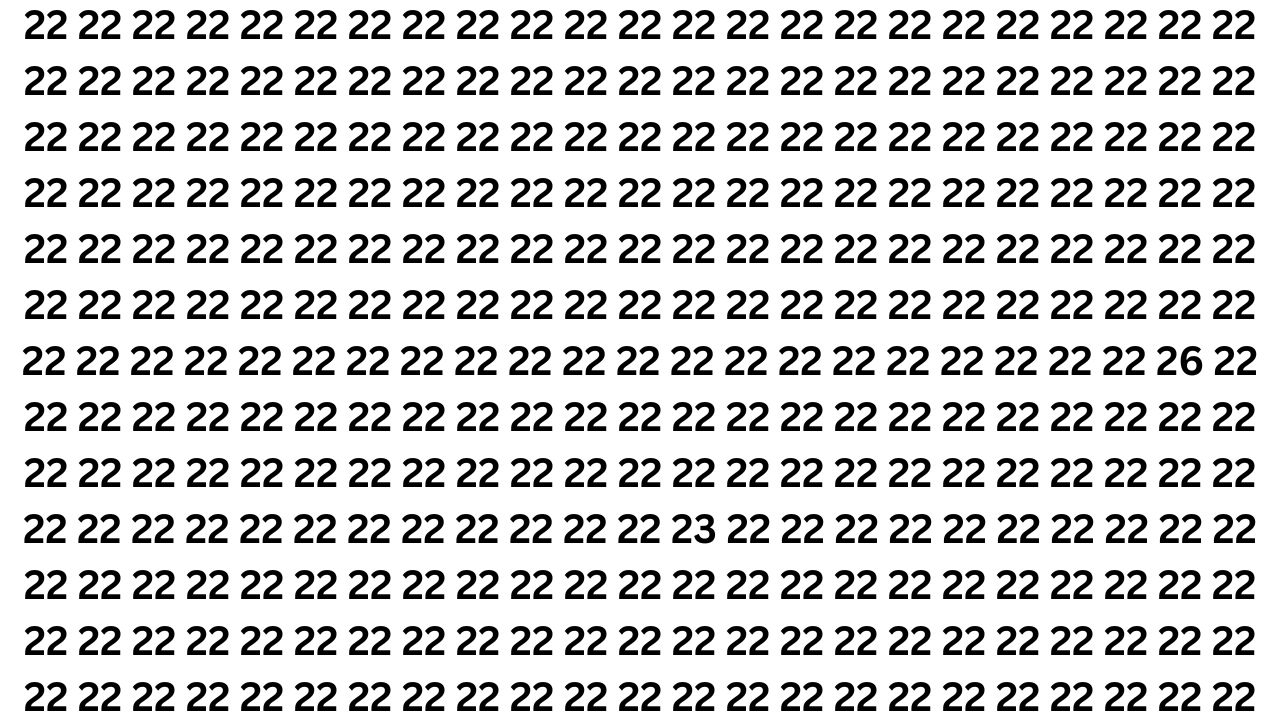 Spot 26 and 23 Hidden Among 22 in 9 Seconds
