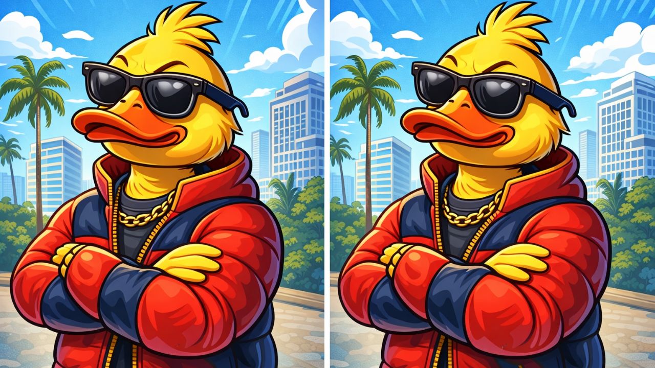 Visual Challenge in 8 Seconds Spot 3 Differences in the Duck Wearing Jacket Image