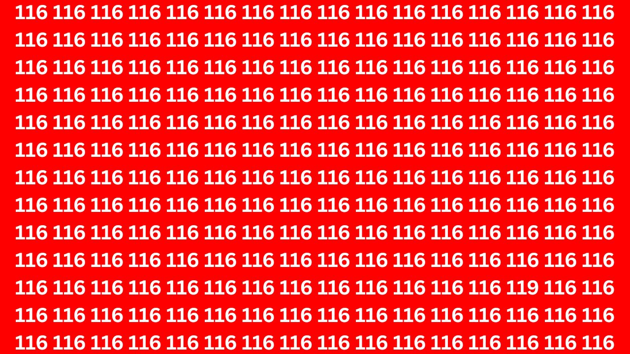 Optical Illusion Challenge: Spot the Number 119 in 8 Seconds