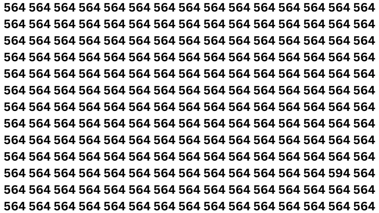 Spot the Number 594 Among 564s