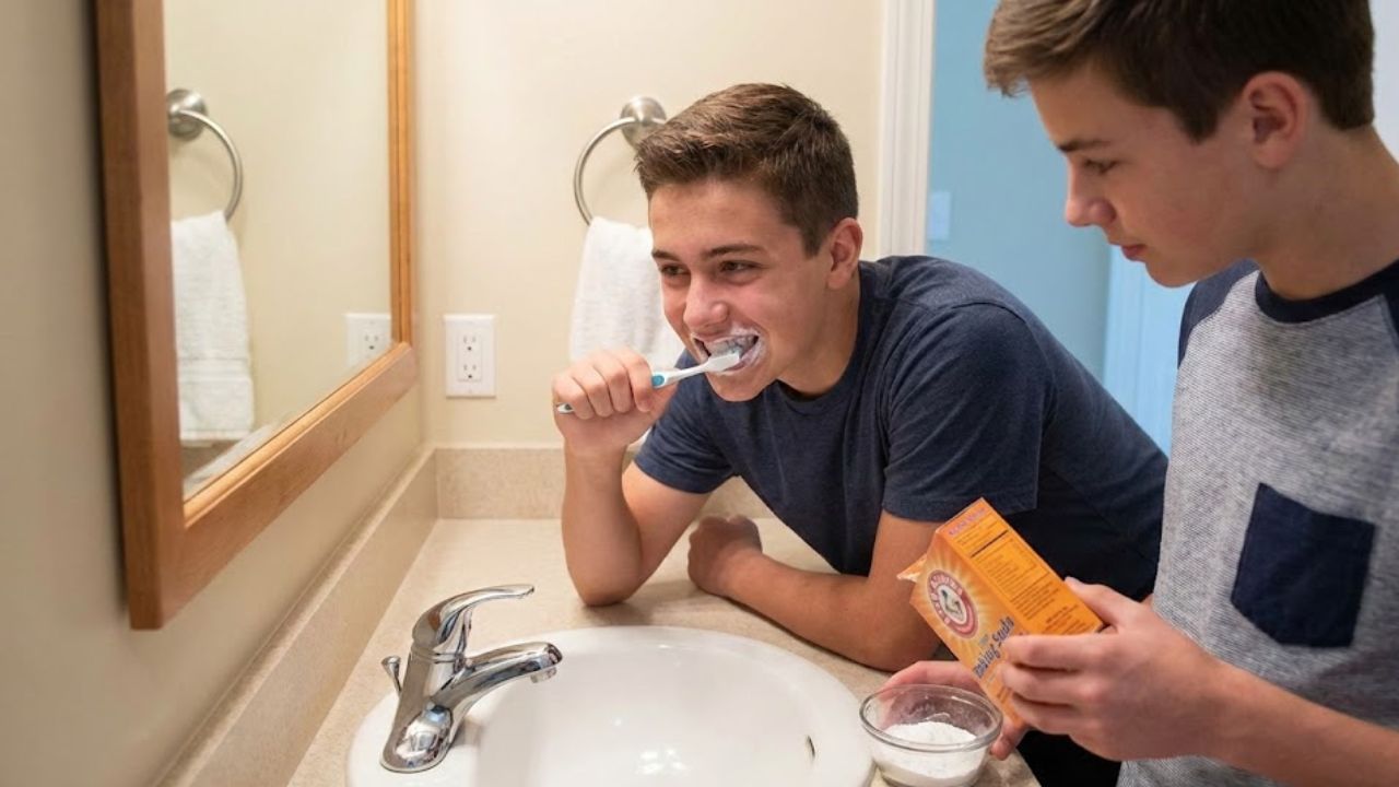 Boys Using Baking Soda for Teeth Whitening — Does This Household Trick Really Work?