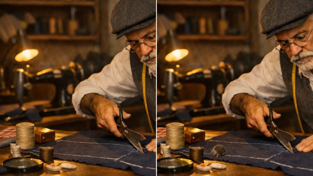 Test Your Mind: Find the 3 Hidden Clues in the Tailor Cutting Cloth Image in 9 Seconds