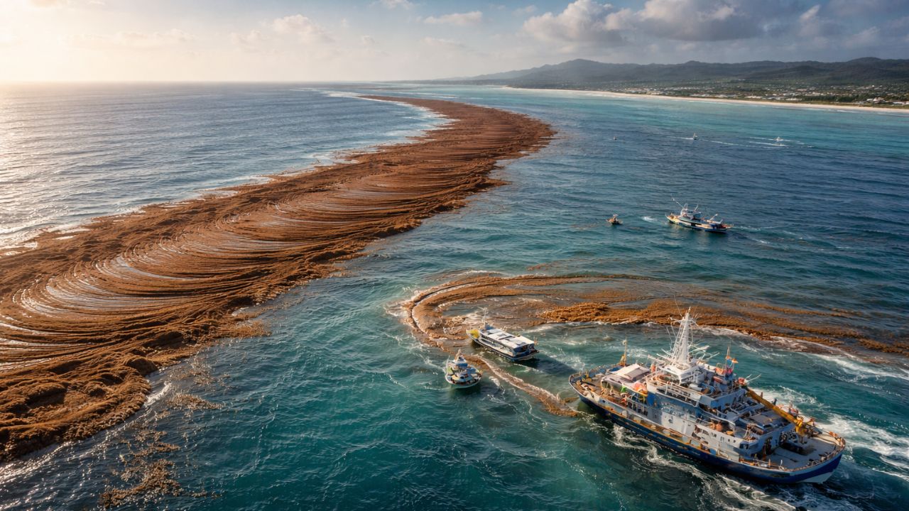 A brown ribbon as long as a continent has formed between the Atlantic and Africa, and it’s not a good sign